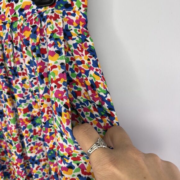 Requirements Vintage 90s Multi Color Abstract Confetti Skirt With Pockets Sz M - Picture 9 of 10